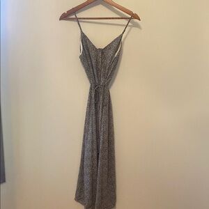 Sienna Sky Midi Tan and Black Sundress